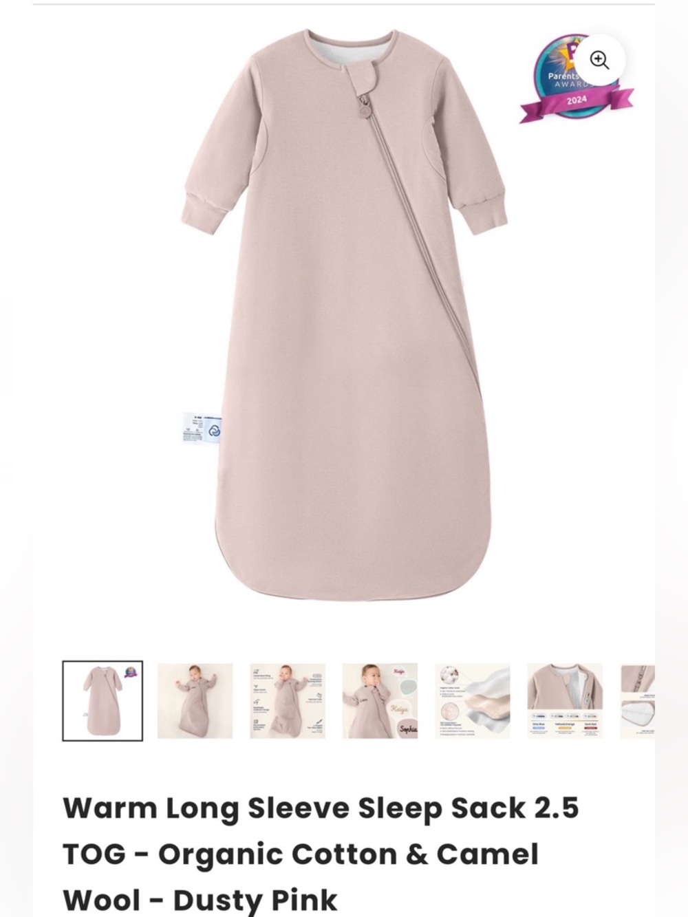 Kaiya Baby Sleep Sack - Light Blush Pink